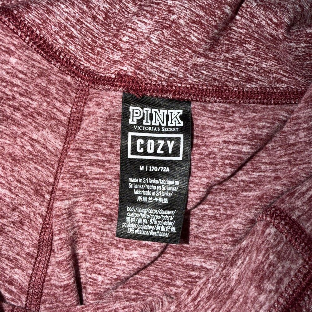 Pink Victoria's Secret Cozy Leggings High Rise Womens Medium Burgandi - Picture 9 of 11